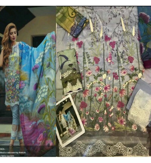RR Lawn Embroidered Suit 4090